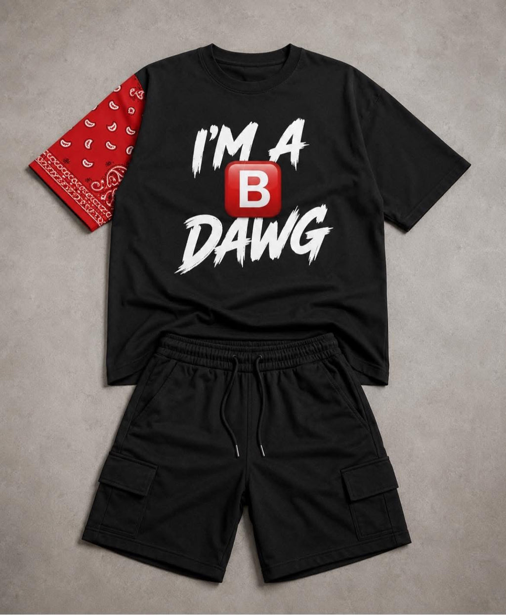 I’m a B Dawg™ |Streetwear Graphic T-Shirt & Cargo Shorts Set