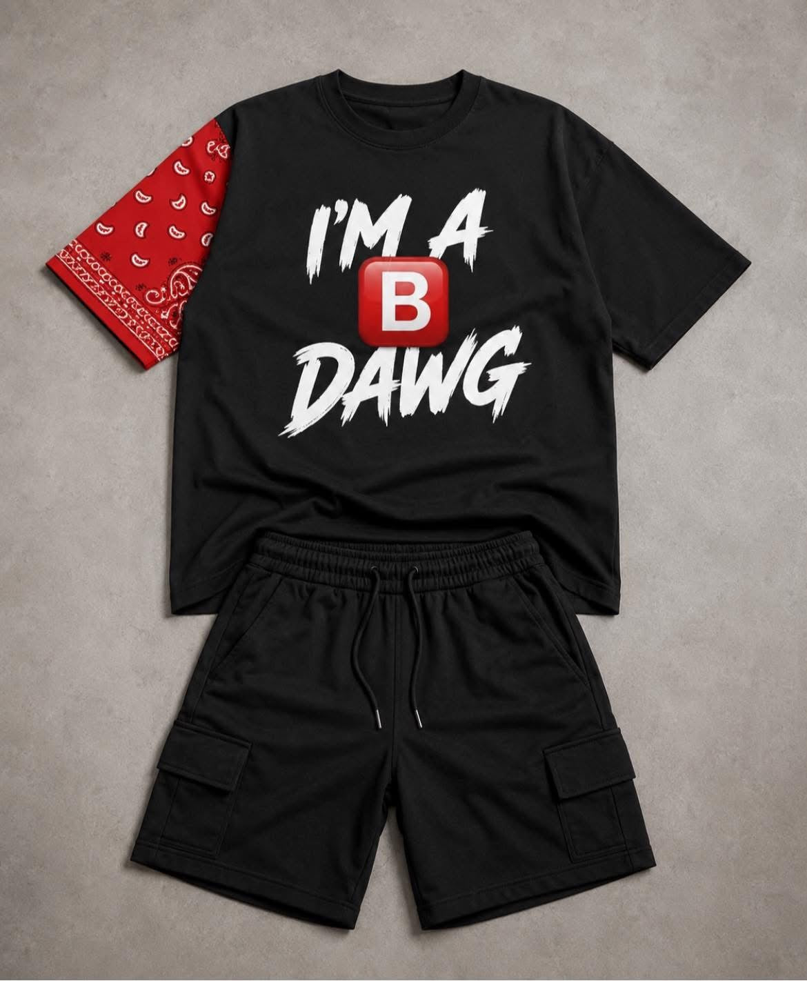 I’m a B Dawg™ |Streetwear Graphic T-Shirt & Cargo Shorts Set