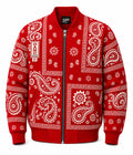 Red Damu Kustom Paisley Bomber Jacket
