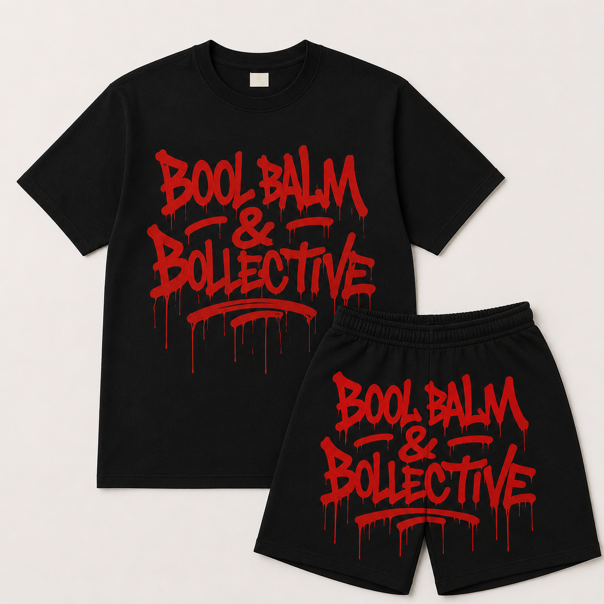 BOOL BALM & BOLLECTIVE™ Graffiti Streetwear Set – Premium T-Shirt & Shorts