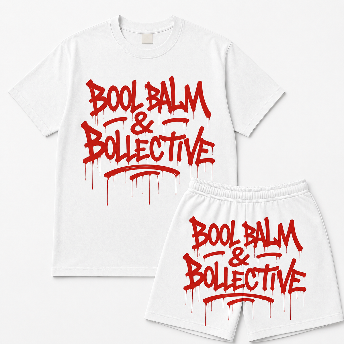 BOOL BALM & BOLLECTIVE™ Graffiti Streetwear Set – Premium T-Shirt & Shorts