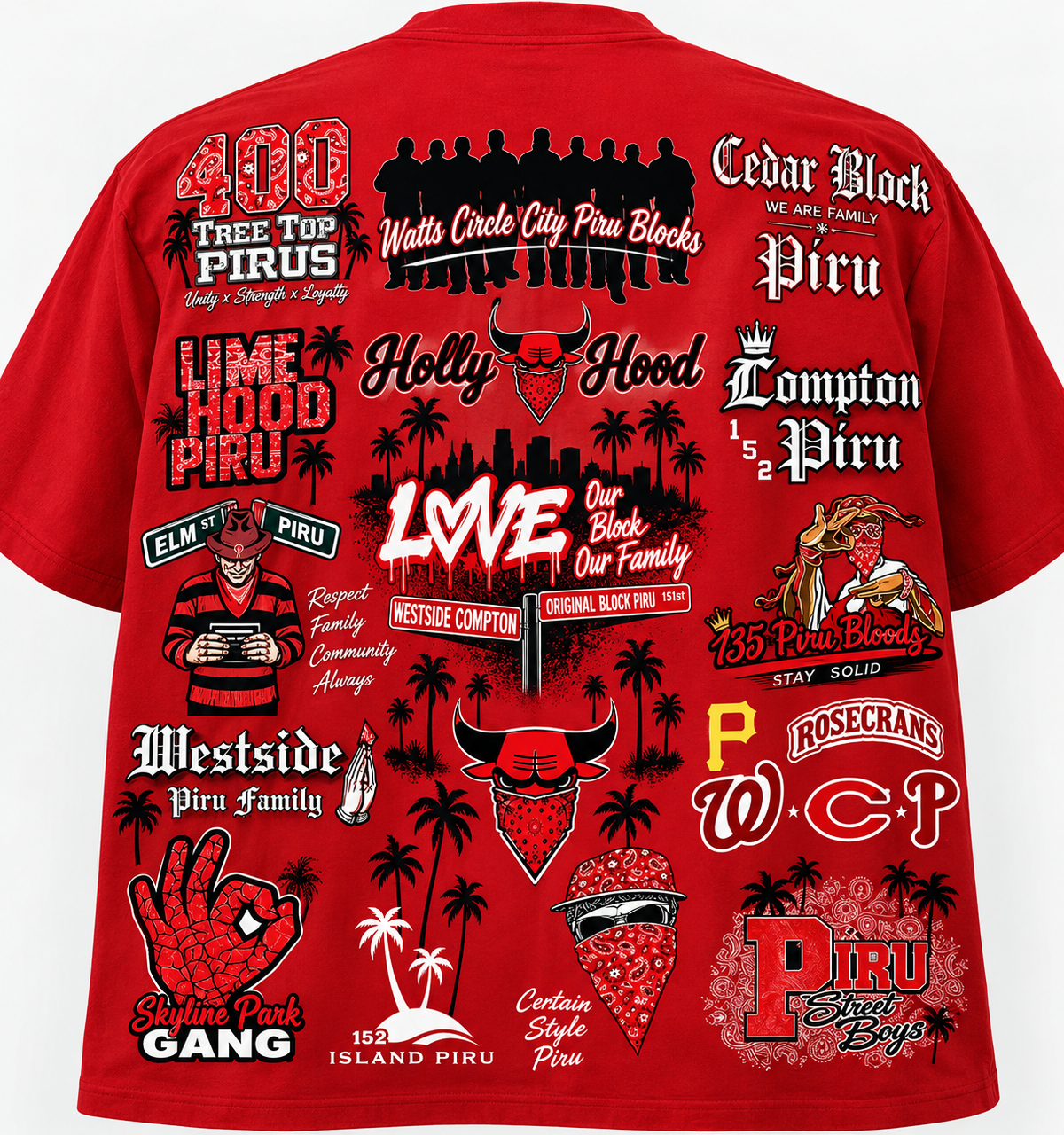 Heavyweight Red Streetwear T-Shirt – Premium Oversized Graphic Tee