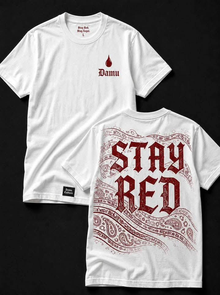 Stay Red Graphic Streetwear T-Shirt | Front & Back Print Premium Tee