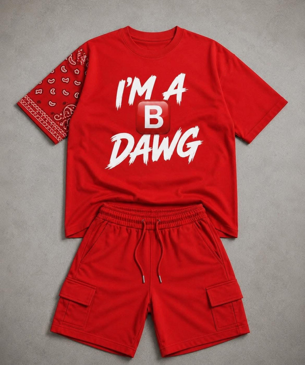 I’m a B Dawg™ |Streetwear Graphic T-Shirt & Cargo Shorts Set