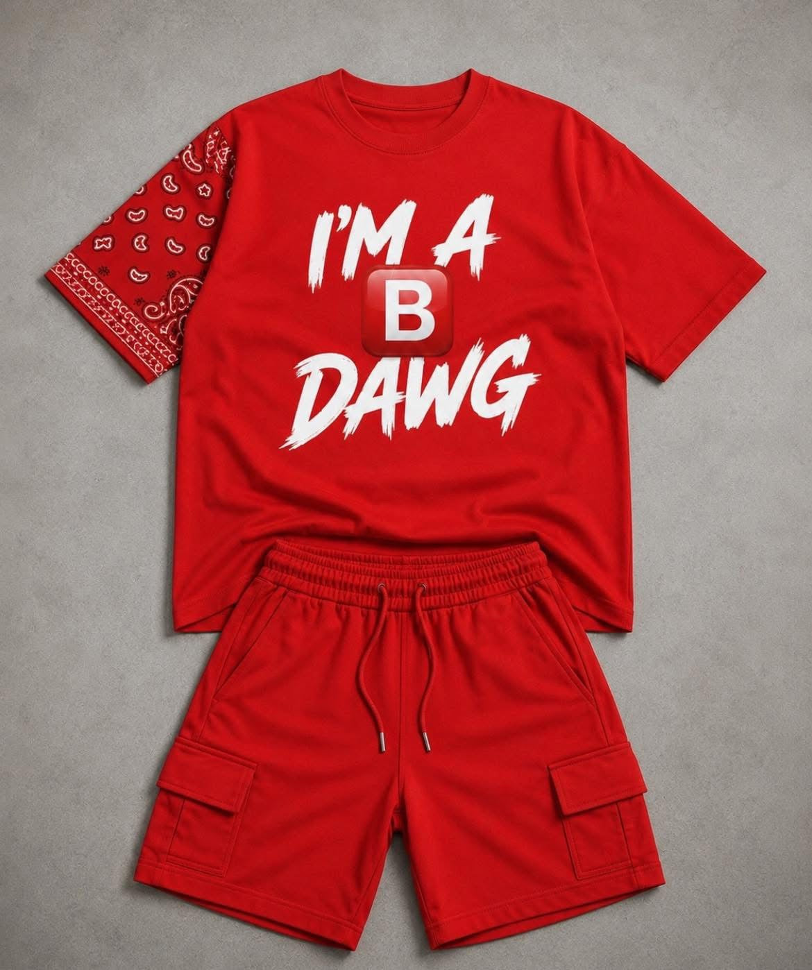 I’m a B Dawg™ |Streetwear Graphic T-Shirt & Cargo Shorts Set