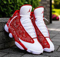 Air Jordan 13 “Red Paisley” Custom | Premium Red & White Streetwear Sneakers