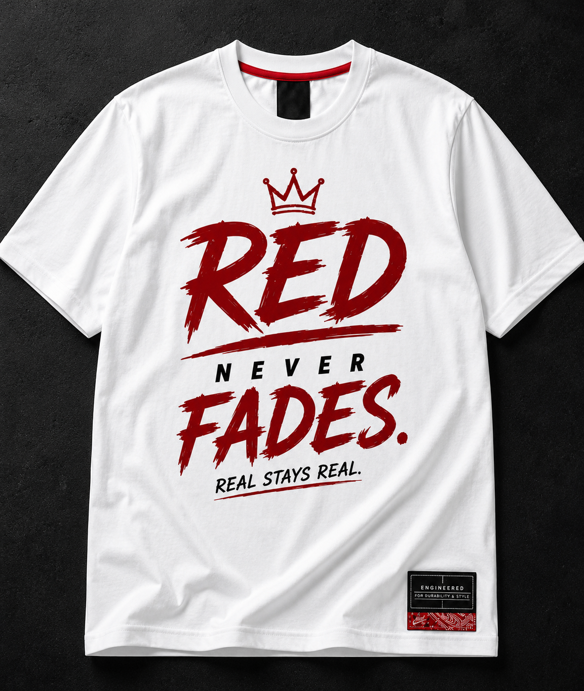 RED Never Fades | Real Stays Real Graphic Streetwear T-Shirt