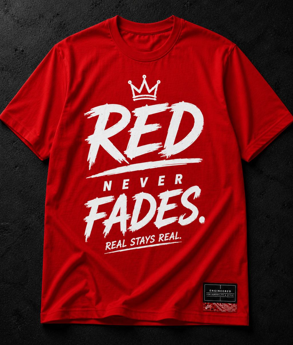 RED Never Fades | Real Stays Real Graphic Streetwear T-Shirt