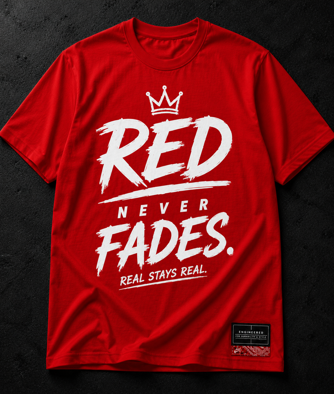 RED Never Fades | Real Stays Real Graphic Streetwear T-Shirt
