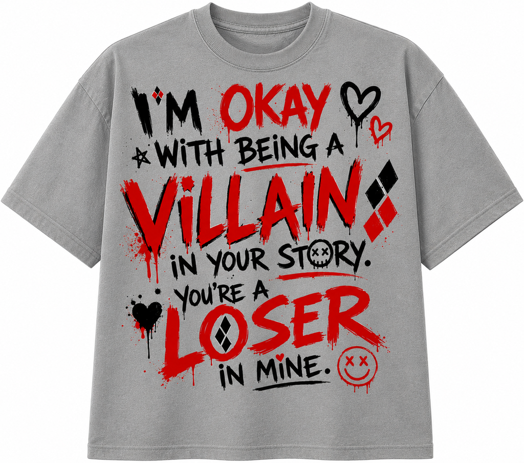 I’m Okay With Being a Villain Graphic Streetwear T-Shirt